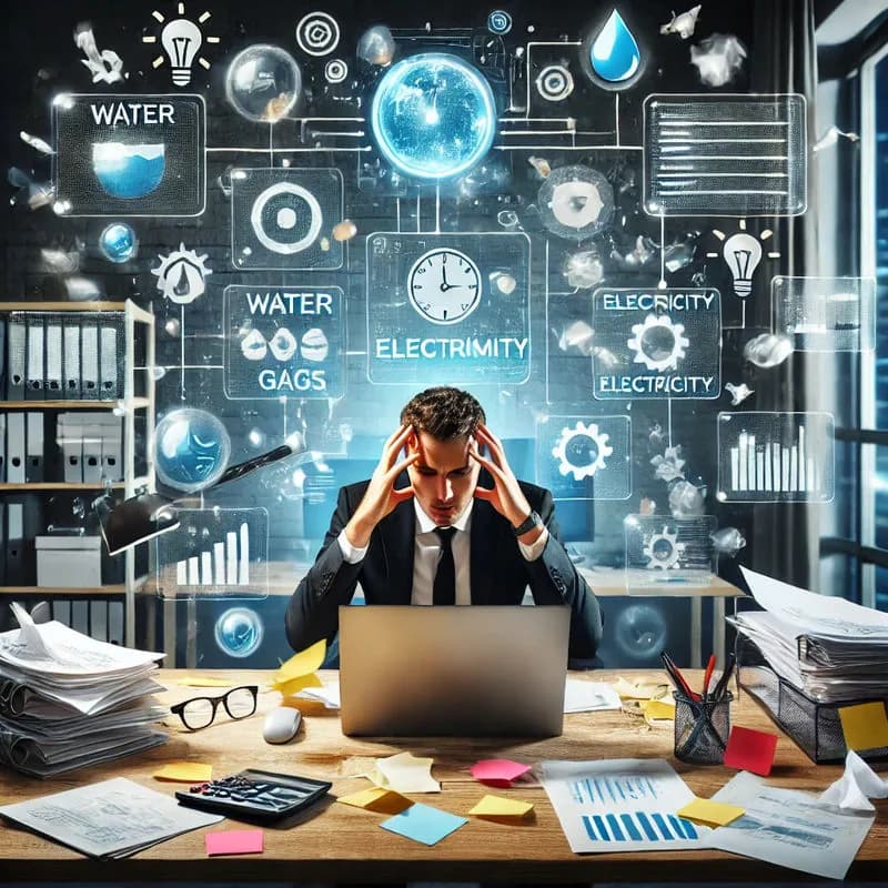 Utility manager comparing billing data across several disconnected systems